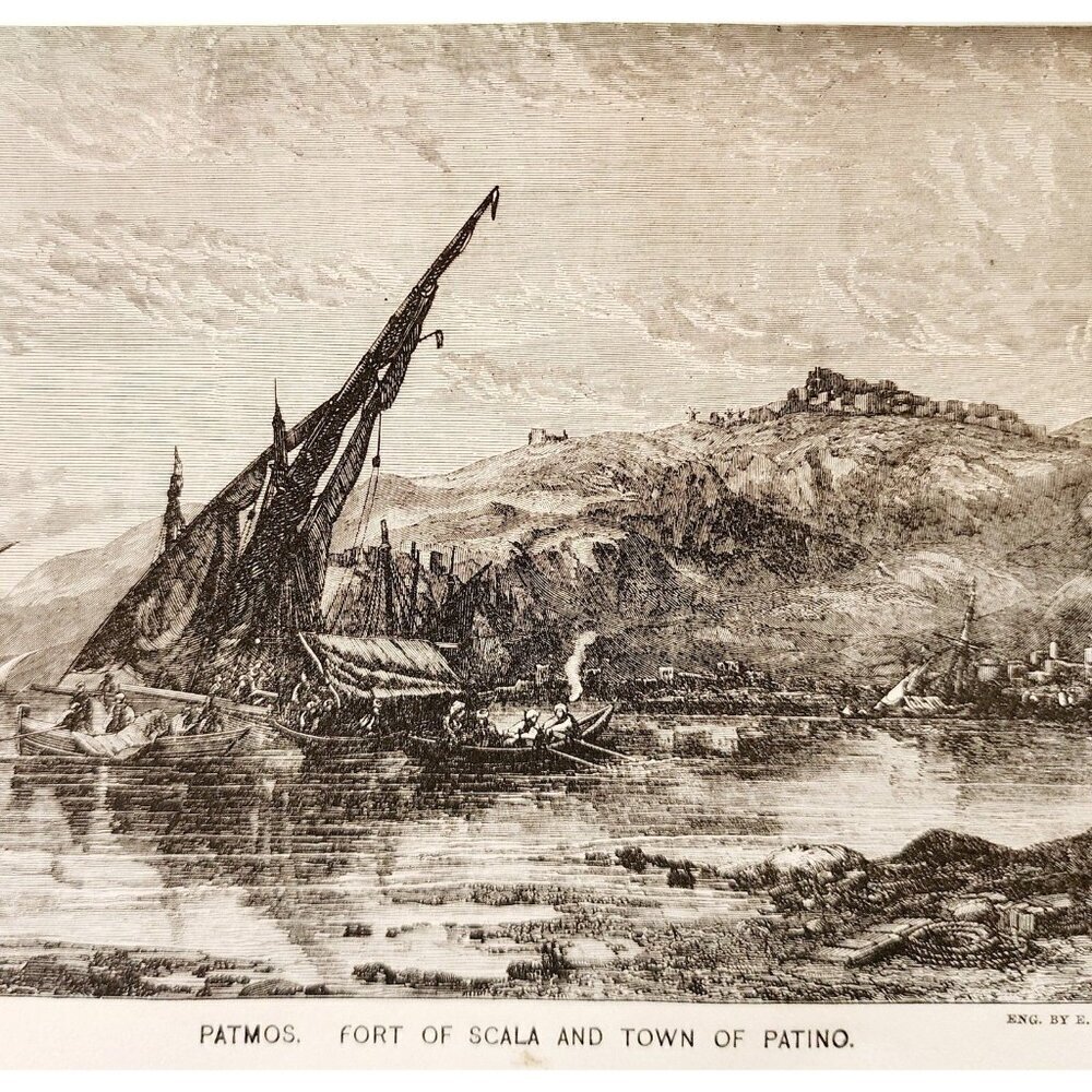 1873 Fort Scala Town Of Patino Wood Engraving Victorian Antique Biblical F12A